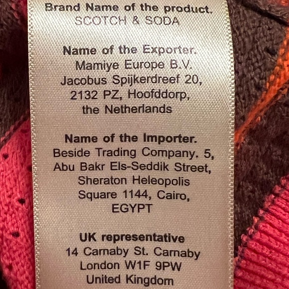Scotch & Soda Pink & Brown Striped Crew Neck Sweater Womens S - Picture 6 of 10